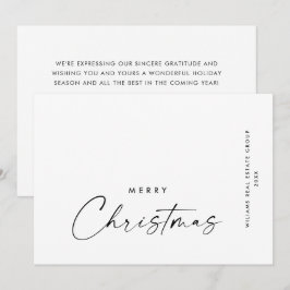 Cartão De Festividades Elegante Mínimo de Natal Corporativo Saudação Ho