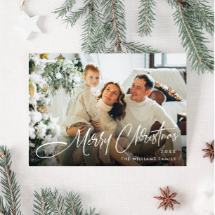 Cartão De Festividades Elegante Mínimo de Saudação de Natal Código QR de 