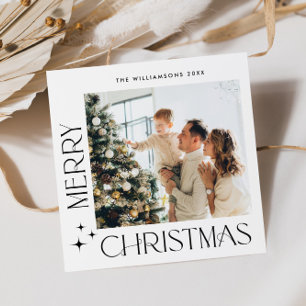 Cartão De Festividades Elegante Mínimo de Saudação de Natal Código QR de