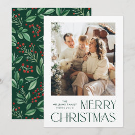 Cartão De Festividades Elegante Mínimo Feliz Natal Foto de Saudação