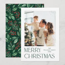 Cartão De Festividades Elegante Mínimo Feliz Natal Foto de Saudação