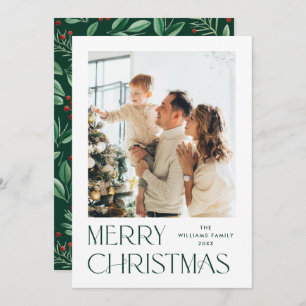 Cartão De Festividades Elegante Mínimo Feliz Natal Foto de Saudação