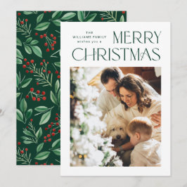 Cartão De Festividades Elegante Mínimo Feliz Natal Foto de Saudação