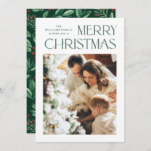 Cartão De Festividades Elegante Mínimo Feliz Natal Foto de Saudação