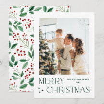 Elegante Mínimo Feliz Natal Foto de Saudação