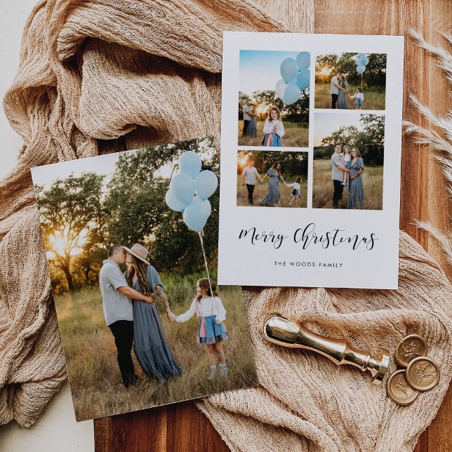 Cartão De Festividades Elegante Moder Feliz Natal 5 Foto (Criador carregado)