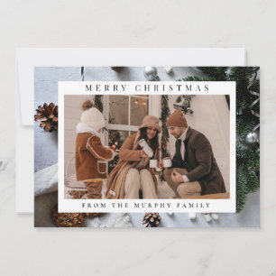 Cartão De Festividades Elegante Modern Christmas Family 1 Photo