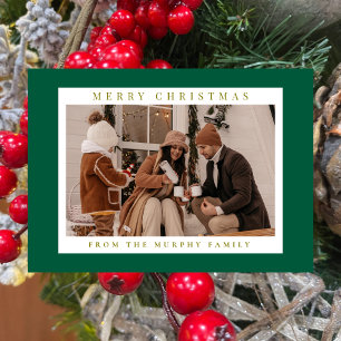Cartão De Festividades Elegante Modern Christmas Family 1 Photo