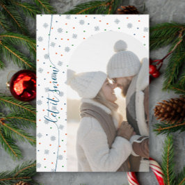 Cartão De Festividades Elegante Modern Deixe-o nevar.