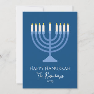 Cartão De Festividades Elegante Moderno Hanukkah Menorah