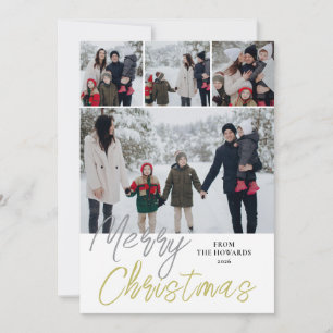 Cartão De Festividades Elegante Moderno Minimalista Família Natal 4 Foto