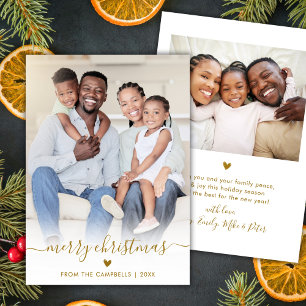 Cartão De Festividades Elegante Moderno Natal Script 2 Foto Feliz Natal