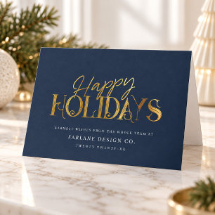 Cartão De Festividades Elegante Moderno Script Negócios Corporativo Azul