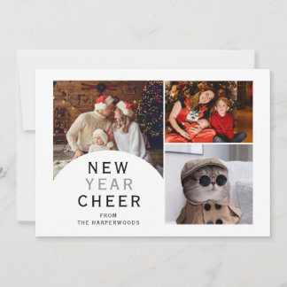 Cartão De Festividades Elegante Moderno Tendência Feliz Ano Novo 3 Foto