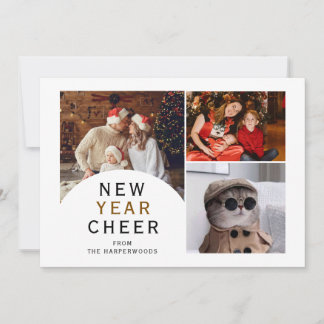 Cartão De Festividades Elegante Moderno Tendência Feliz Ano Novo 3 Foto