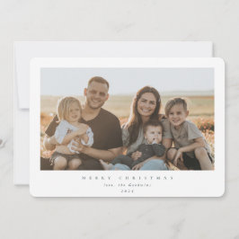 Cartão De Festividades Elegante Moldura Branca Minimalista para Foto Únic