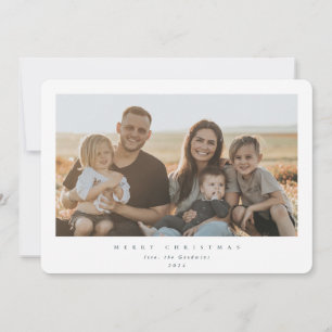 Cartão De Festividades Elegante Moldura Branca Minimalista para Foto Únic