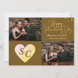 Cartão De Festividades Elegante Monograma dia de os namorados de Amor