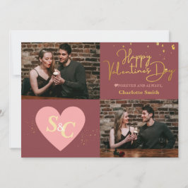 Cartão De Festividades Elegante Monograma dia de os namorados de Amor