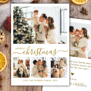 Cartão De Festividades Elegante Natal Mais Alegre Script Dourado 4 Foto