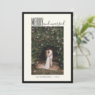 Cartão De Festividades Elegante Natal Mínimo Casado Foto
