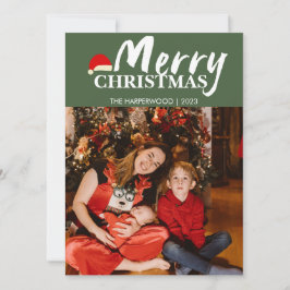 Cartão De Festividades Elegante Natal moderno alegre uma foto