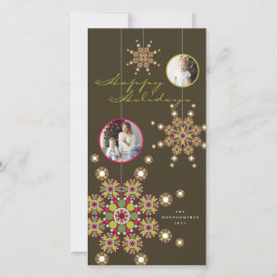 Cartão De Festividades Elegante Ornament Stars Feliz Feriados Foto