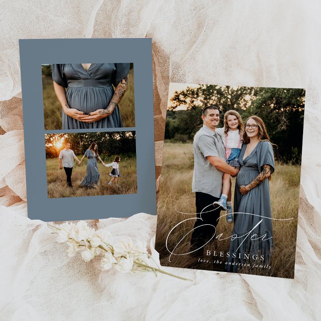 Cartão De Festividades Elegante Páscoa Bênçãos 3 Foto (Criador carregado)