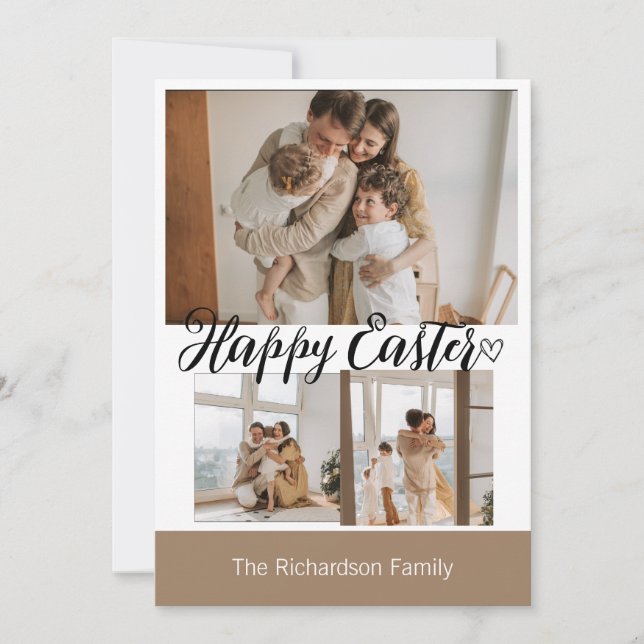 Cartão De Festividades elegante Páscoa moderna, terceira colagem fotográf (Frente)
