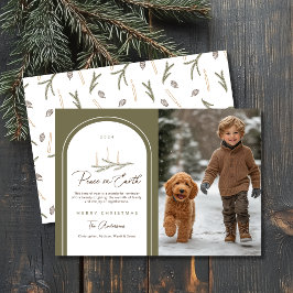 Cartão De Festividades Elegante Paz Botânica na Terra Foto