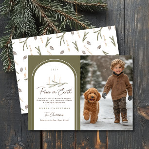 Cartão De Festividades Elegante Paz Botânica na Terra Foto