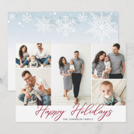 Cartão De Festividades Elegante Pine de Natal Cones 5 FOTOS Saudação