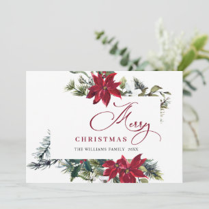 Cartão De Festividades Elegante Poinsettia Natal Visgo Saudação