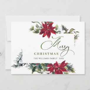 Cartão De Festividades Elegante Poinsettia Natal Visgo Saudação
