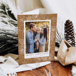 Cartão De Festividades Elegante Poinsettias e Pinecones 2 Foto