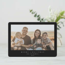 Cartão De Festividades Elegante Quadro Preto Minimalista Foto Única