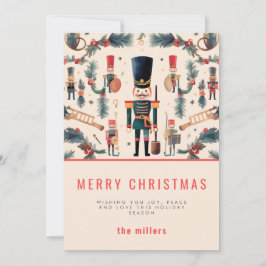 Cartão De Festividades Elegante Quebra-Nozes Natal Moderno