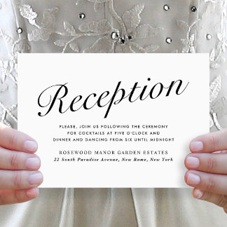 Cartão De Festividades Elegante Recepção de Casamento com Letra Moderna P