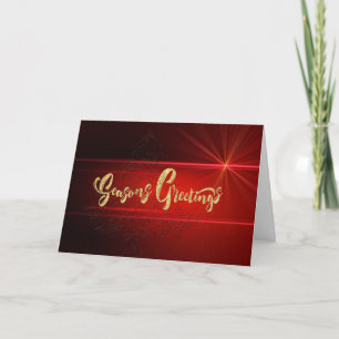 Cartão De Festividades Elegante, Red e Dourado Natal de negócios corpora