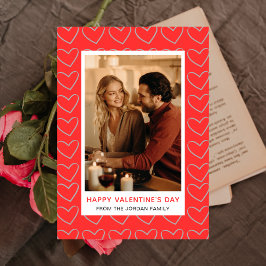 Cartão De Festividades Elegante Red Hearts Feliz dia de os namorados 1 Fo