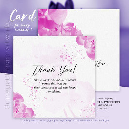 Cartão De Festividades Elegante Rosa Floral Obrigado