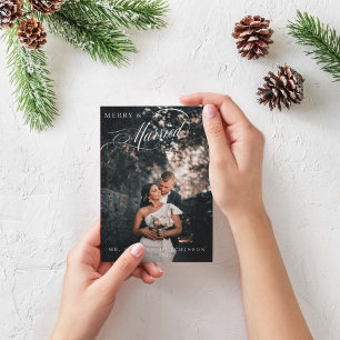 Cartão De Festividades Elegante Roteiro Alegre & Casado Foto