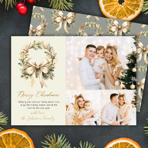 Cartão De Festividades Elegante Roteiro Aquarela Grinalda Arco Dourado 3 