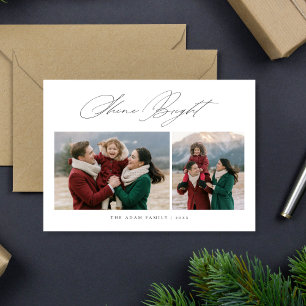 Cartão De Festividades Elegante Roteiro Brilha Natal 2 Foto