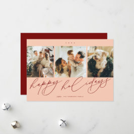 Cartão De Festividades Elegante Rotulado Felizes Festas 3 Foto de Família