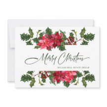 Elegante Saudação Corporativa de Natal com Poinset