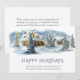 Cartão De Festividades Elegante Saudação Corporativa de Natal de Terra de