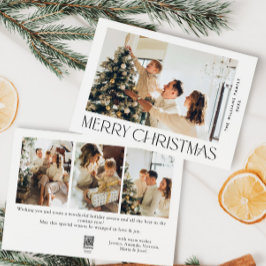 Cartão De Festividades Elegante saudação minimalista de Natal 4 Foto