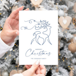 Cartão De Festividades Elegante saudação minimalista de Reindeer de Natal
