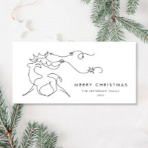 Elegante saudação minimalista de Reindeer de Natal